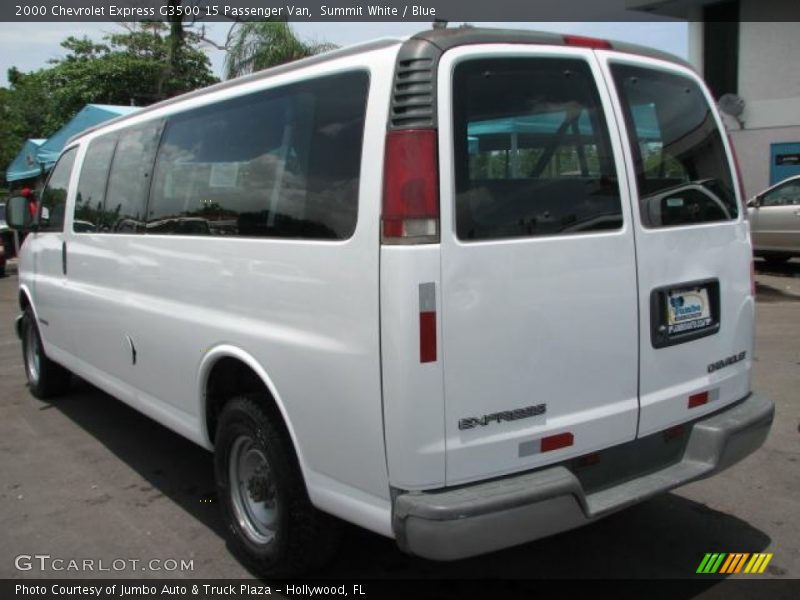 Summit White / Blue 2000 Chevrolet Express G3500 15 Passenger Van