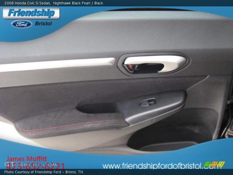 Nighthawk Black Pearl / Black 2008 Honda Civic Si Sedan