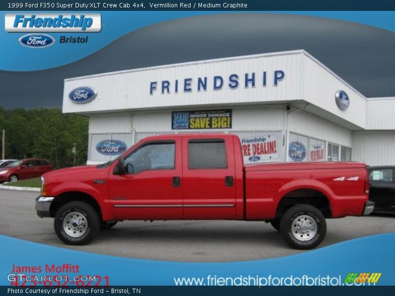 Vermillion Red / Medium Graphite 1999 Ford F350 Super Duty XLT Crew Cab 4x4