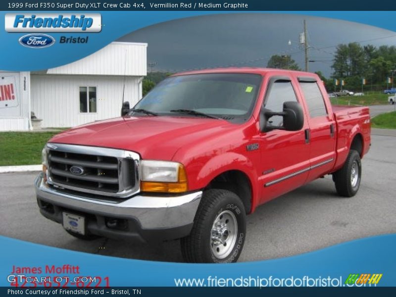 Vermillion Red / Medium Graphite 1999 Ford F350 Super Duty XLT Crew Cab 4x4
