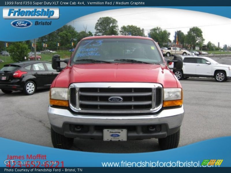Vermillion Red / Medium Graphite 1999 Ford F350 Super Duty XLT Crew Cab 4x4