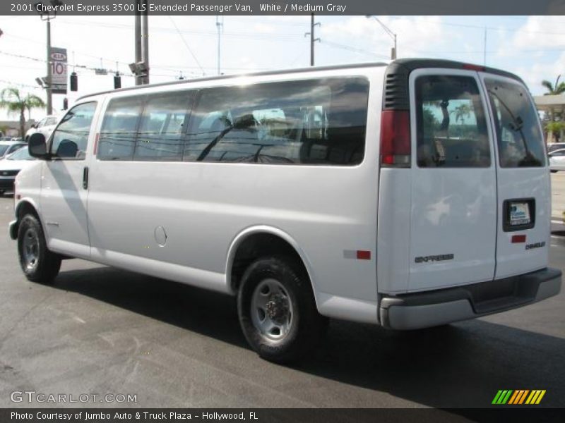 White / Medium Gray 2001 Chevrolet Express 3500 LS Extended Passenger Van