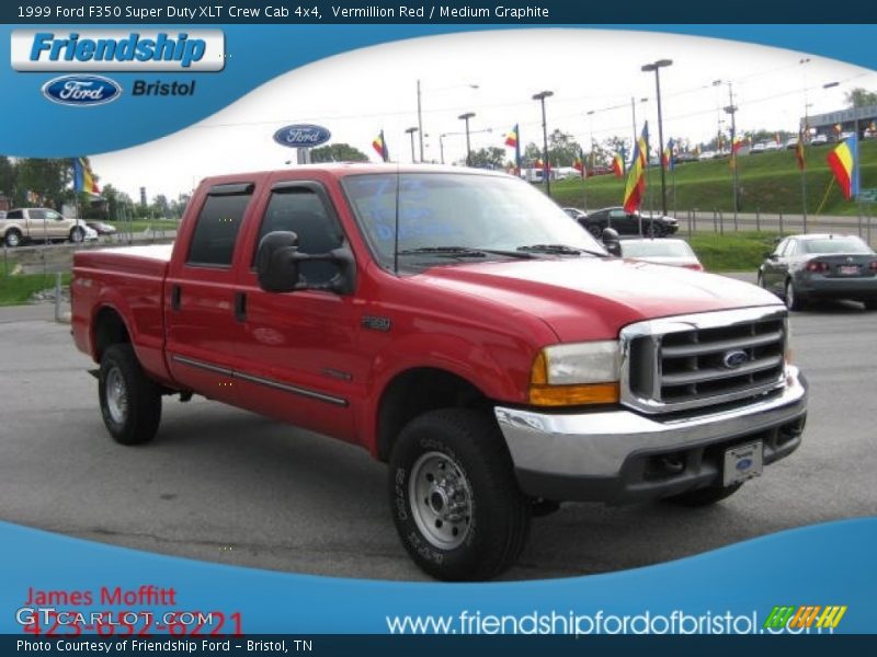 Vermillion Red / Medium Graphite 1999 Ford F350 Super Duty XLT Crew Cab 4x4
