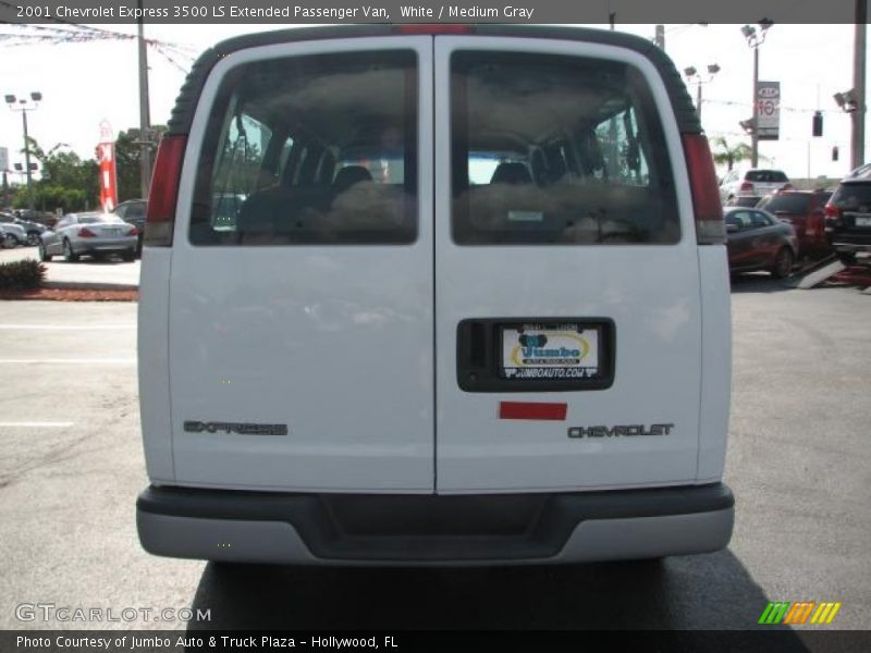 White / Medium Gray 2001 Chevrolet Express 3500 LS Extended Passenger Van