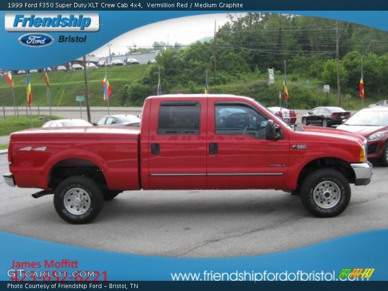 Vermillion Red / Medium Graphite 1999 Ford F350 Super Duty XLT Crew Cab 4x4