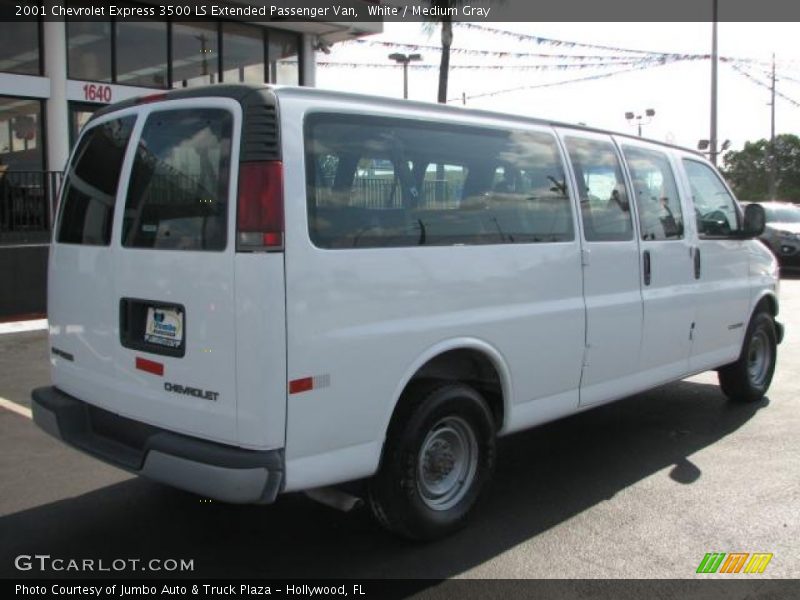 White / Medium Gray 2001 Chevrolet Express 3500 LS Extended Passenger Van