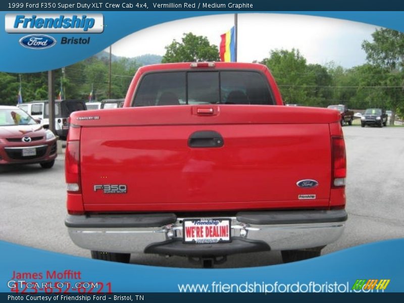 Vermillion Red / Medium Graphite 1999 Ford F350 Super Duty XLT Crew Cab 4x4
