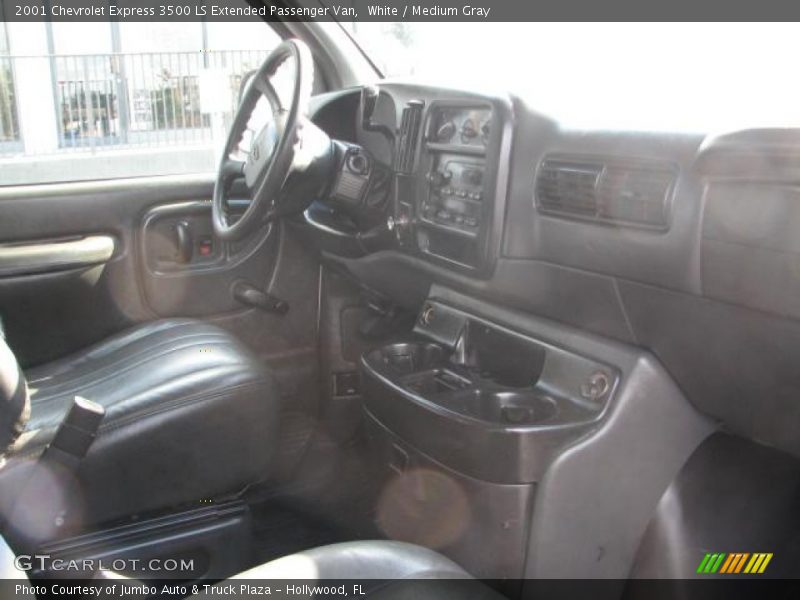 White / Medium Gray 2001 Chevrolet Express 3500 LS Extended Passenger Van