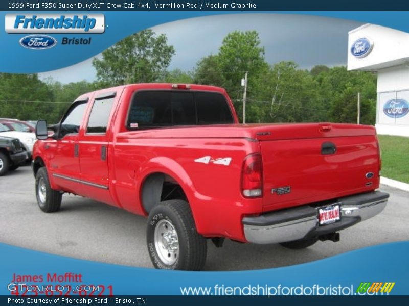 Vermillion Red / Medium Graphite 1999 Ford F350 Super Duty XLT Crew Cab 4x4