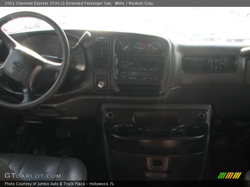 White / Medium Gray 2001 Chevrolet Express 3500 LS Extended Passenger Van