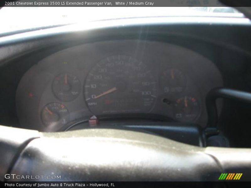 White / Medium Gray 2001 Chevrolet Express 3500 LS Extended Passenger Van