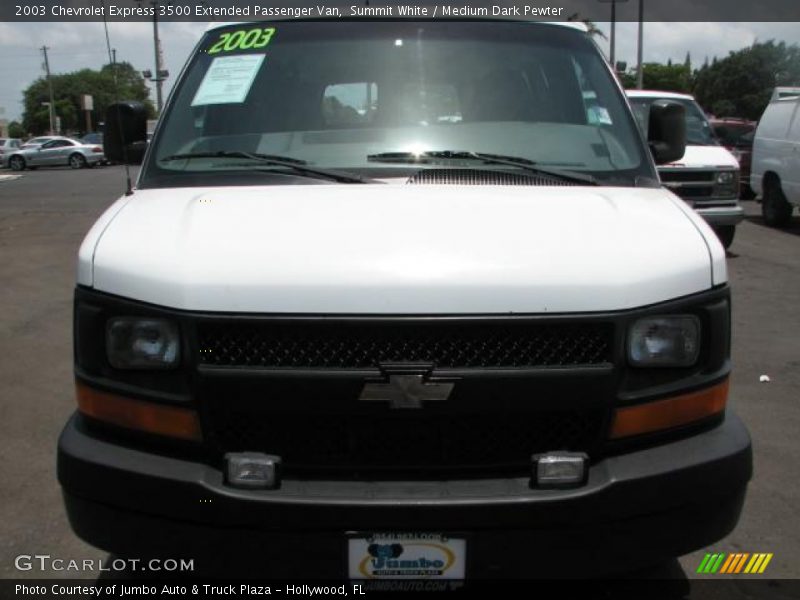 Summit White / Medium Dark Pewter 2003 Chevrolet Express 3500 Extended Passenger Van