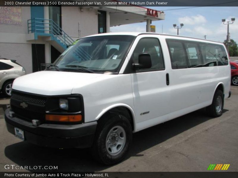 Summit White / Medium Dark Pewter 2003 Chevrolet Express 3500 Extended Passenger Van