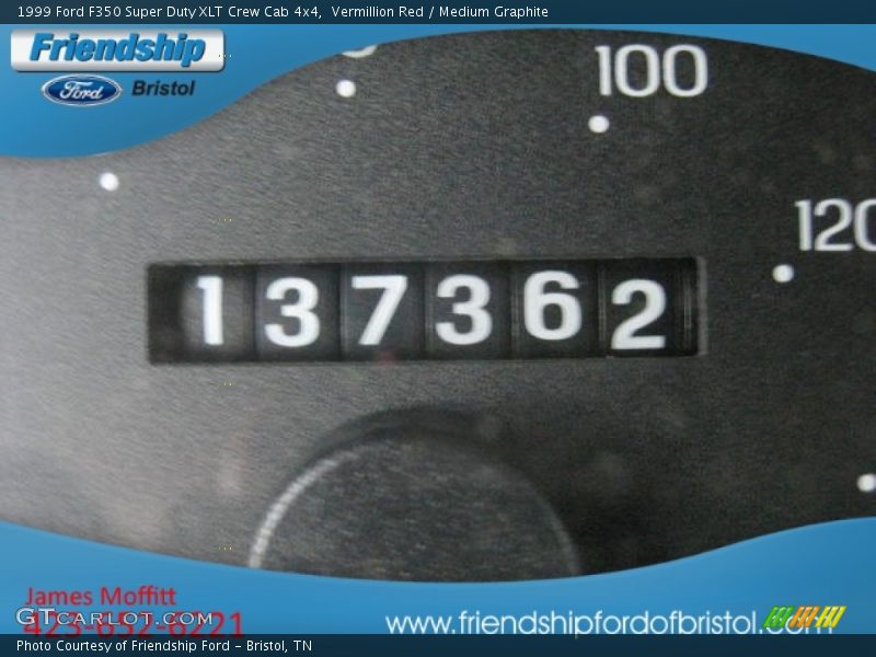 Vermillion Red / Medium Graphite 1999 Ford F350 Super Duty XLT Crew Cab 4x4