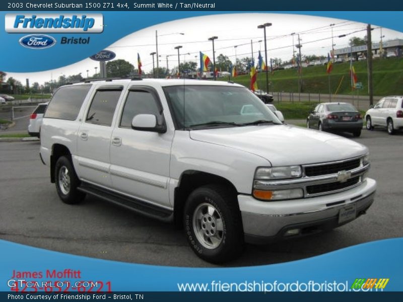 Summit White / Tan/Neutral 2003 Chevrolet Suburban 1500 Z71 4x4