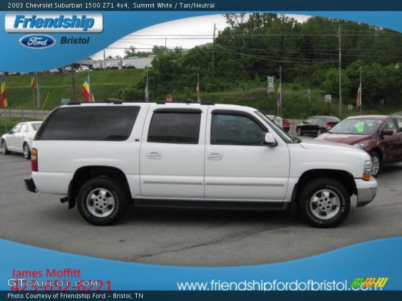 Summit White / Tan/Neutral 2003 Chevrolet Suburban 1500 Z71 4x4