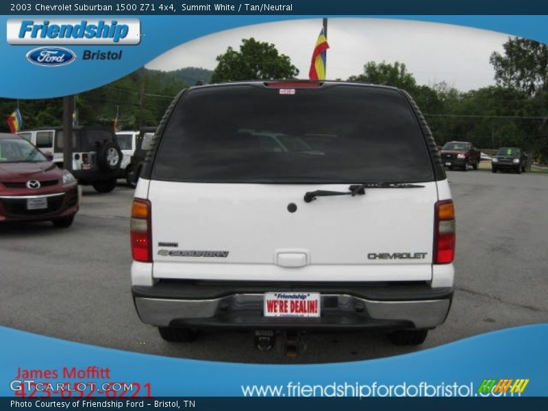 Summit White / Tan/Neutral 2003 Chevrolet Suburban 1500 Z71 4x4