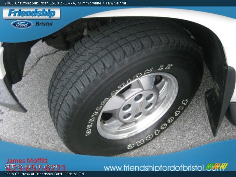 Summit White / Tan/Neutral 2003 Chevrolet Suburban 1500 Z71 4x4