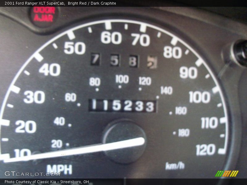 Bright Red / Dark Graphite 2001 Ford Ranger XLT SuperCab