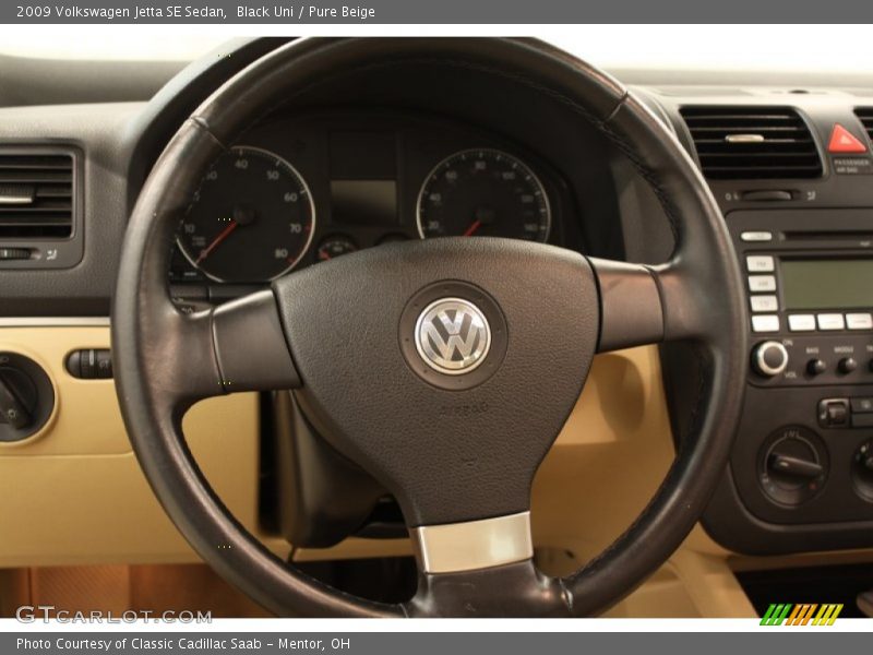 Black Uni / Pure Beige 2009 Volkswagen Jetta SE Sedan