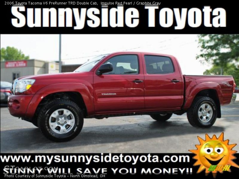 Impulse Red Pearl / Graphite Gray 2006 Toyota Tacoma V6 PreRunner TRD Double Cab