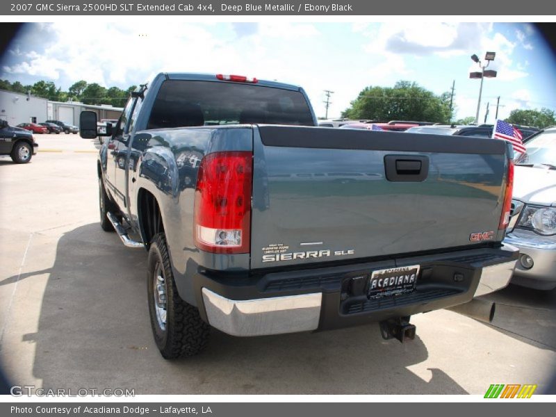 Deep Blue Metallic / Ebony Black 2007 GMC Sierra 2500HD SLT Extended Cab 4x4