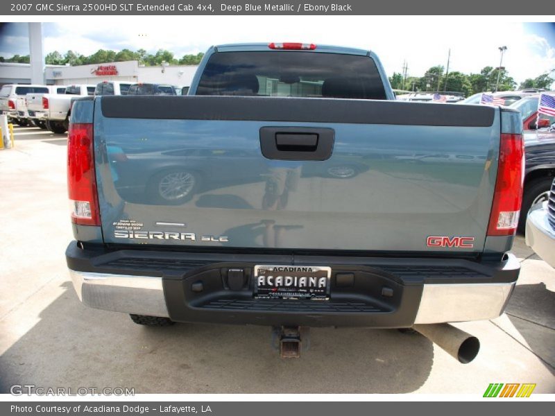 Deep Blue Metallic / Ebony Black 2007 GMC Sierra 2500HD SLT Extended Cab 4x4