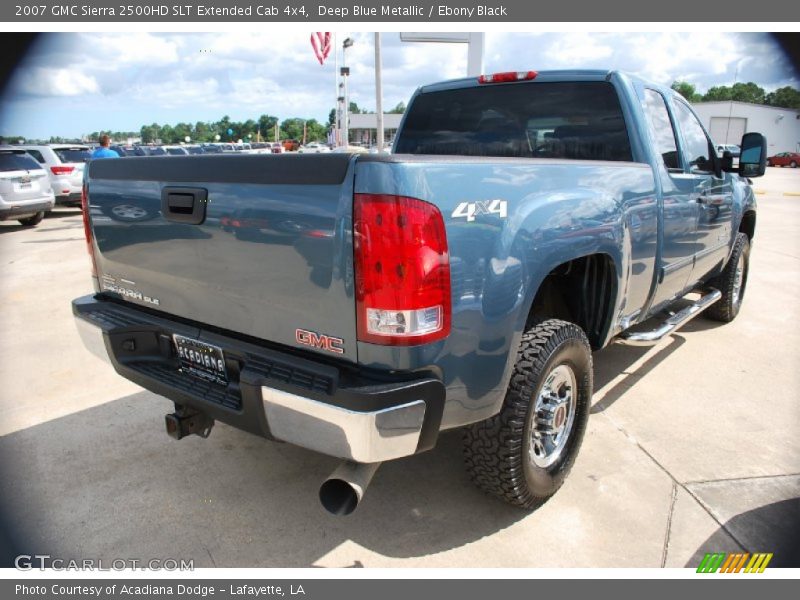 Deep Blue Metallic / Ebony Black 2007 GMC Sierra 2500HD SLT Extended Cab 4x4