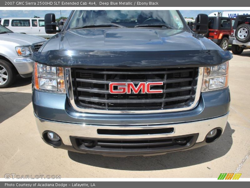 Deep Blue Metallic / Ebony Black 2007 GMC Sierra 2500HD SLT Extended Cab 4x4