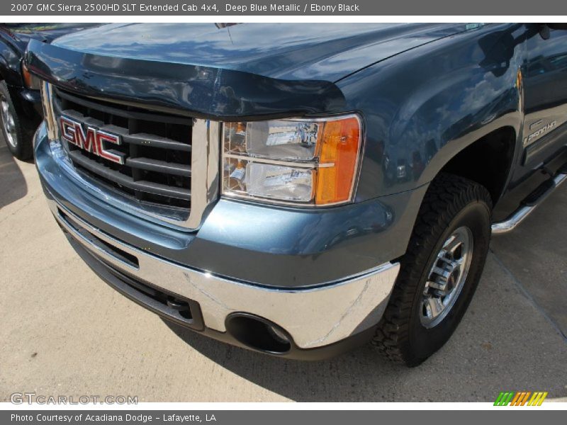 Deep Blue Metallic / Ebony Black 2007 GMC Sierra 2500HD SLT Extended Cab 4x4