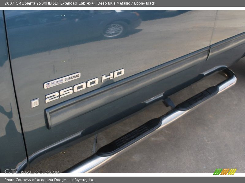 Deep Blue Metallic / Ebony Black 2007 GMC Sierra 2500HD SLT Extended Cab 4x4