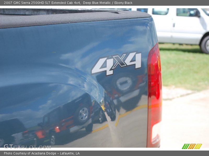 Deep Blue Metallic / Ebony Black 2007 GMC Sierra 2500HD SLT Extended Cab 4x4