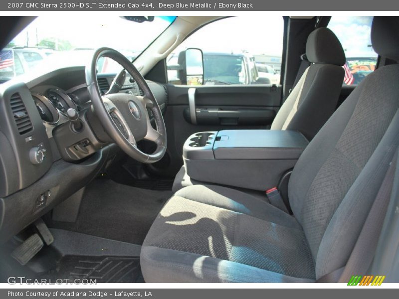 Deep Blue Metallic / Ebony Black 2007 GMC Sierra 2500HD SLT Extended Cab 4x4