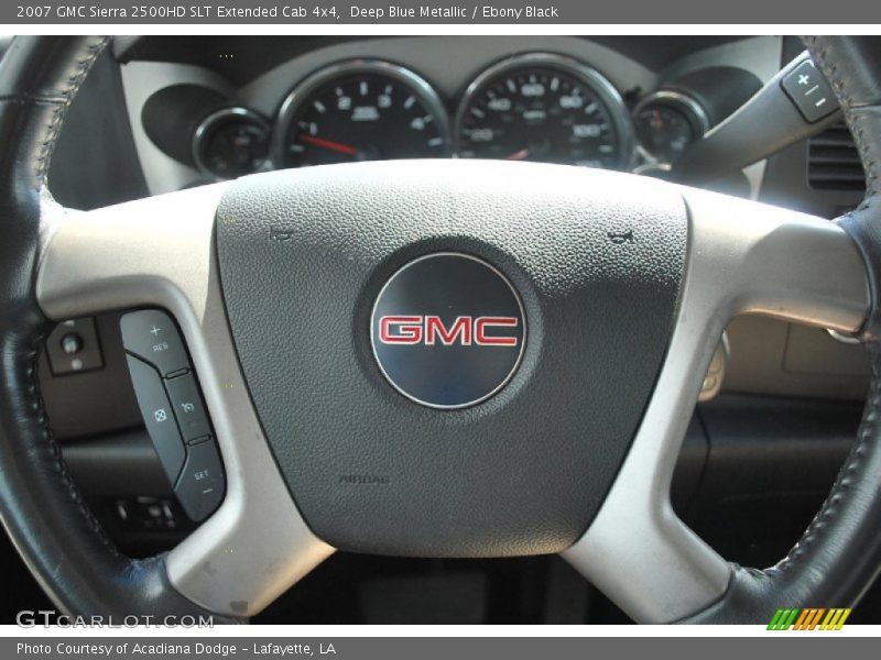 Deep Blue Metallic / Ebony Black 2007 GMC Sierra 2500HD SLT Extended Cab 4x4