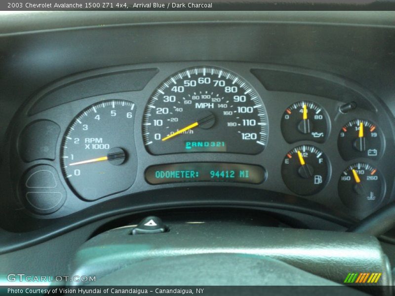 Arrival Blue / Dark Charcoal 2003 Chevrolet Avalanche 1500 Z71 4x4