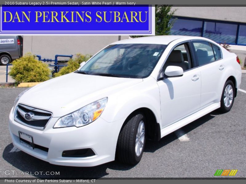 Satin White Pearl / Warm Ivory 2010 Subaru Legacy 2.5i Premium Sedan