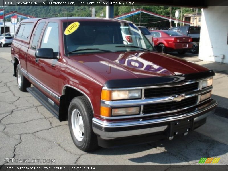 Dark Carmine Red Metallic / Gray 1998 Chevrolet C/K C1500 Extended Cab