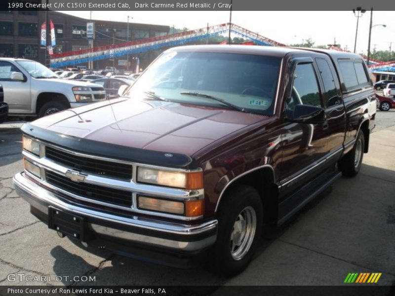 Dark Carmine Red Metallic / Gray 1998 Chevrolet C/K C1500 Extended Cab