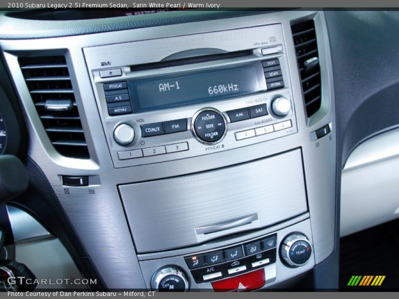 Controls of 2010 Legacy 2.5i Premium Sedan