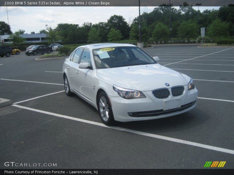 Alpine White / Cream Beige 2009 BMW 5 Series 535xi Sedan