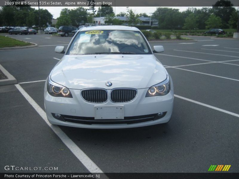 Alpine White / Cream Beige 2009 BMW 5 Series 535xi Sedan