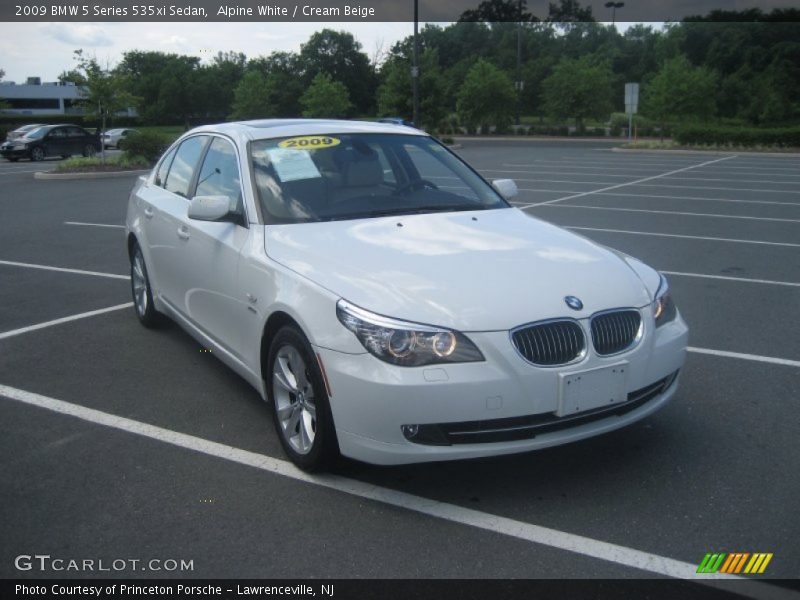 Alpine White / Cream Beige 2009 BMW 5 Series 535xi Sedan