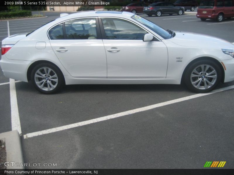 Alpine White / Cream Beige 2009 BMW 5 Series 535xi Sedan