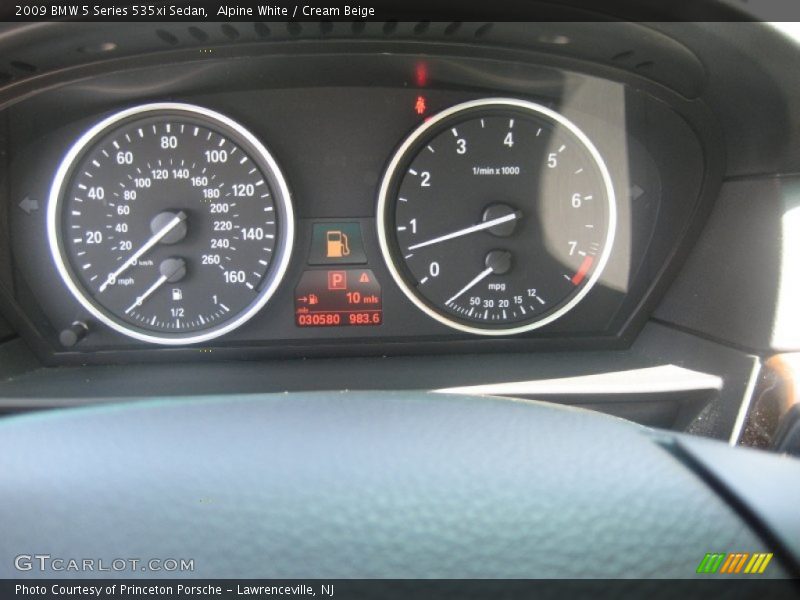 Alpine White / Cream Beige 2009 BMW 5 Series 535xi Sedan