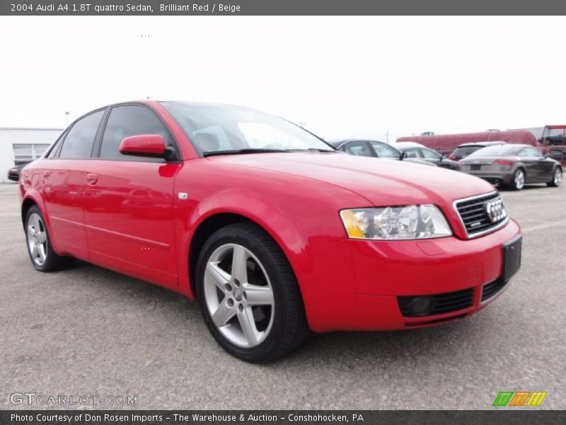 Brilliant Red / Beige 2004 Audi A4 1.8T quattro Sedan