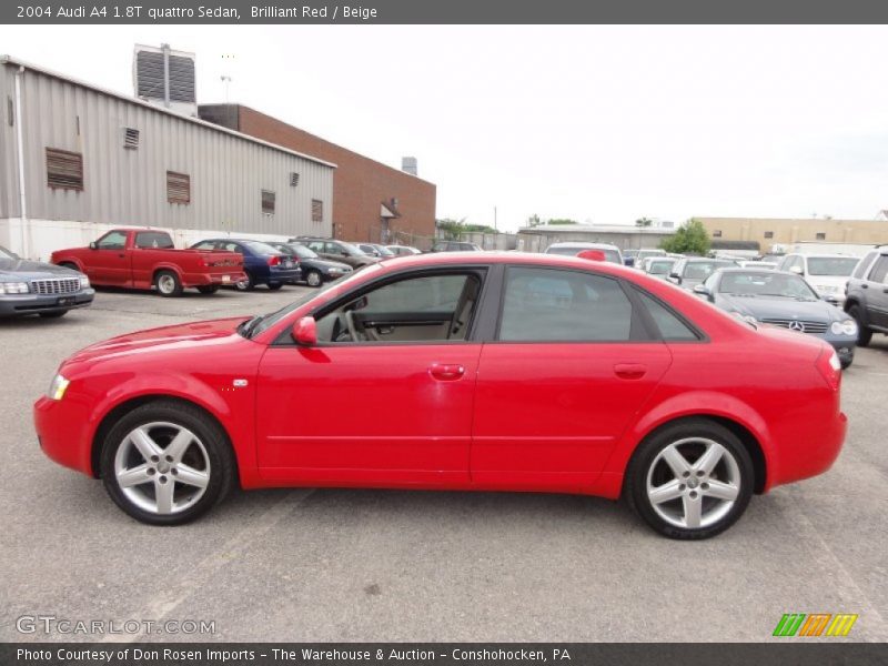 Brilliant Red / Beige 2004 Audi A4 1.8T quattro Sedan