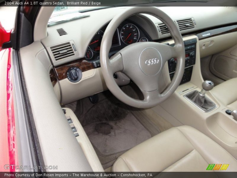 Brilliant Red / Beige 2004 Audi A4 1.8T quattro Sedan