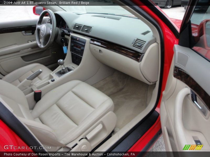 Brilliant Red / Beige 2004 Audi A4 1.8T quattro Sedan