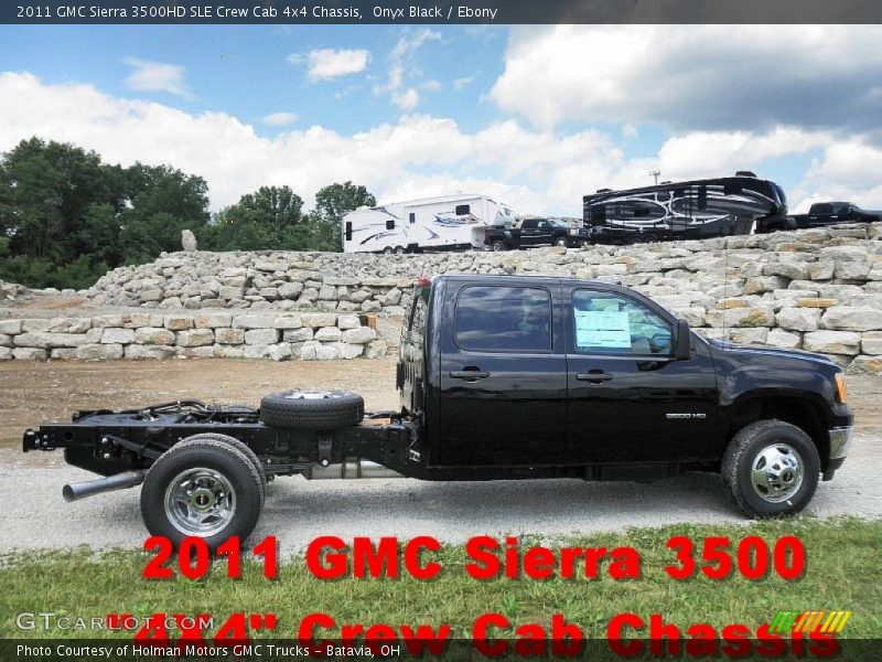 Onyx Black / Ebony 2011 GMC Sierra 3500HD SLE Crew Cab 4x4 Chassis