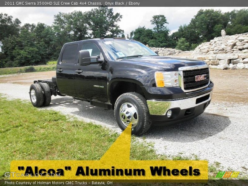 Onyx Black / Ebony 2011 GMC Sierra 3500HD SLE Crew Cab 4x4 Chassis
